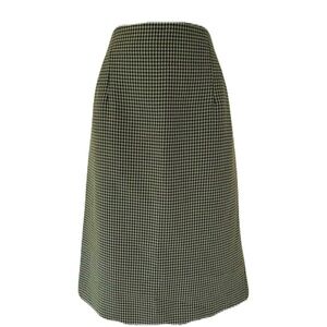 Evan Picone/Vintage 1980’s/Houndstooth/ Black&sage green/Pencil skirt/Size US 12